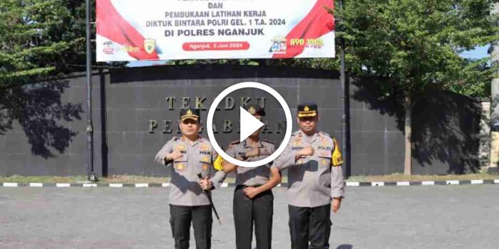 Kapolres Nganjuk Pimpin Upacara Kenaikan Pangkat Pengabdian dan Buka Latja Siswa Diktuk BA Gelombang I&nbsp;2024