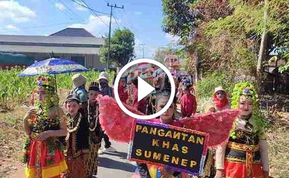 Lomba Karnaval, SDN Larangan 1 Ganding Tampilkan Budaya Lokal Sumenep