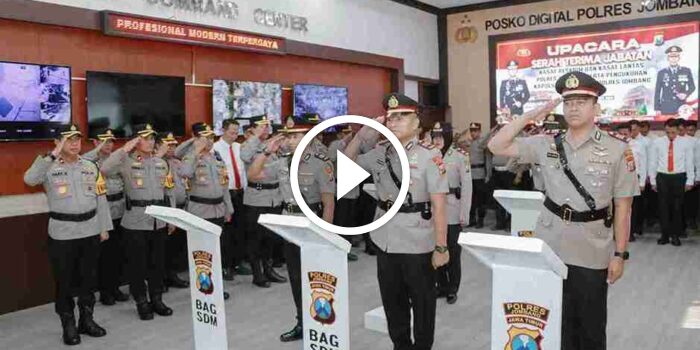 Kapolres Jombang Pimpin Sertijab Kasat Reskrim, Kasat Lantas dan Pengukuhan Kapolsek&nbsp;Tembelang