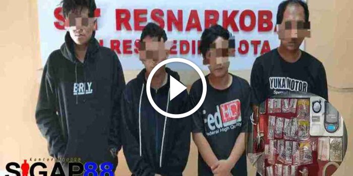Satresnarkoba Polres Kota Kediri Amankan Empat Pengedar&nbsp;Sabu-Sabu